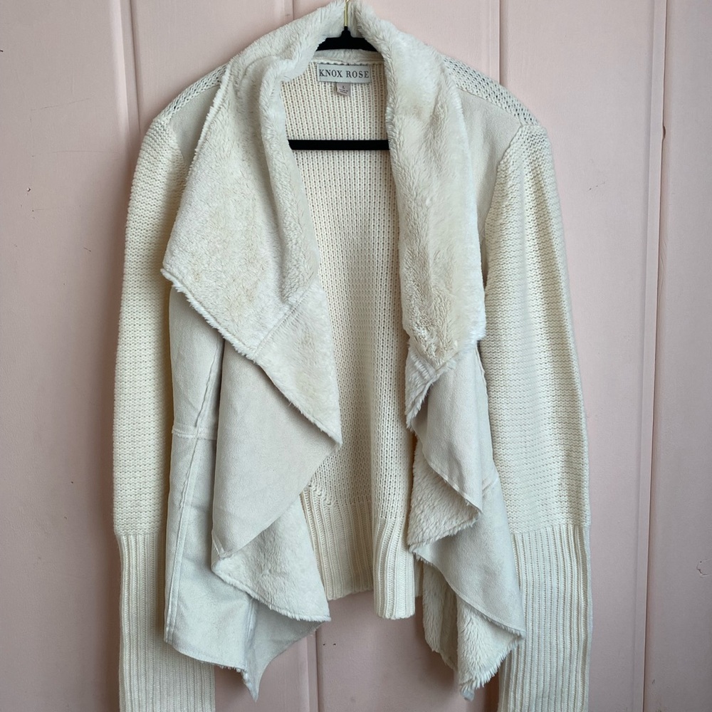 Knox Rose Ivory Drape Cardigan